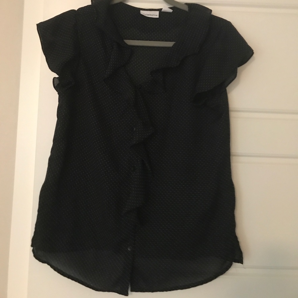 Polka dot  ruffled blouse