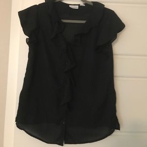 Polka dot  ruffled blouse