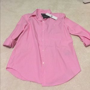 NWT Ralph Lauren Pink striped button down