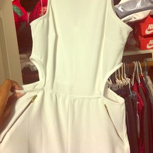 White Open Sides Wide Leg Jumpsuit