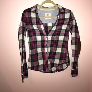 H&M flannel button up with elbow detailing!