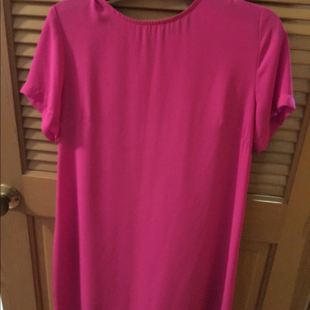 Pink shift dress with back zipper