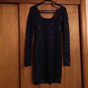 Sapphire Dolz Mini navy blue sequined dress