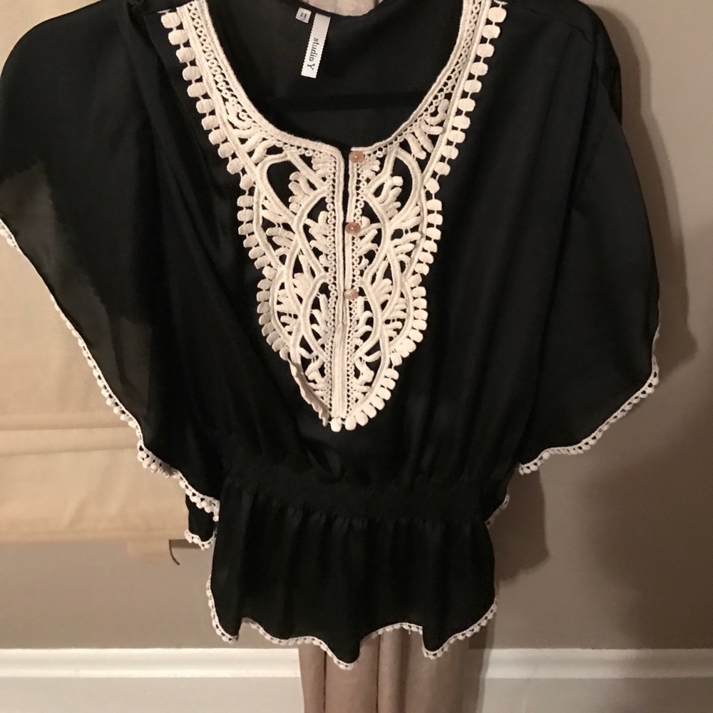 Black and cream Blouse