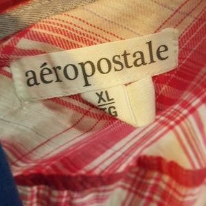 Pink plaid button down shirt