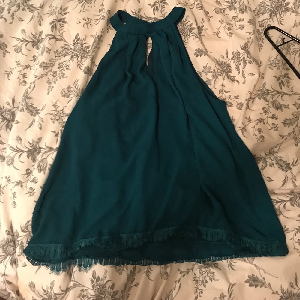Dark Blue Green Halter Top