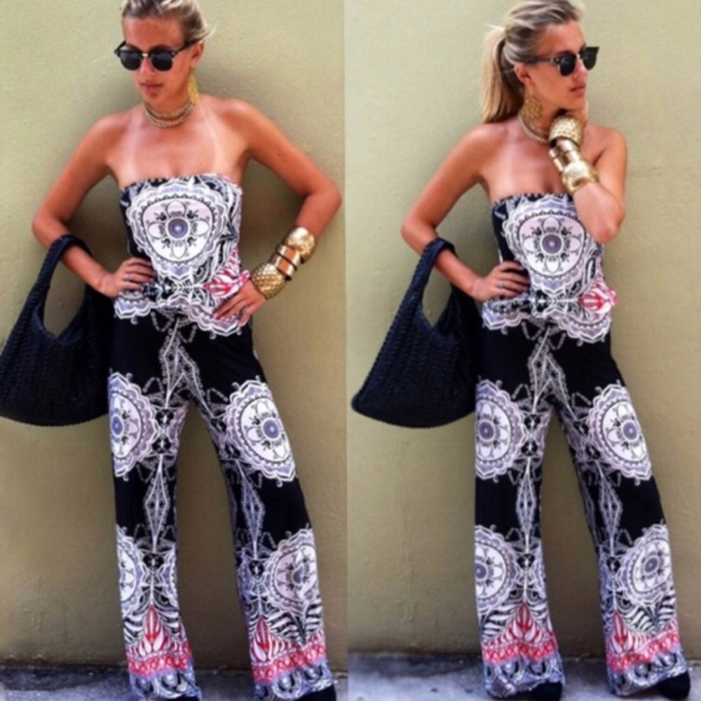 Bohemian Strapless Jumpsuit