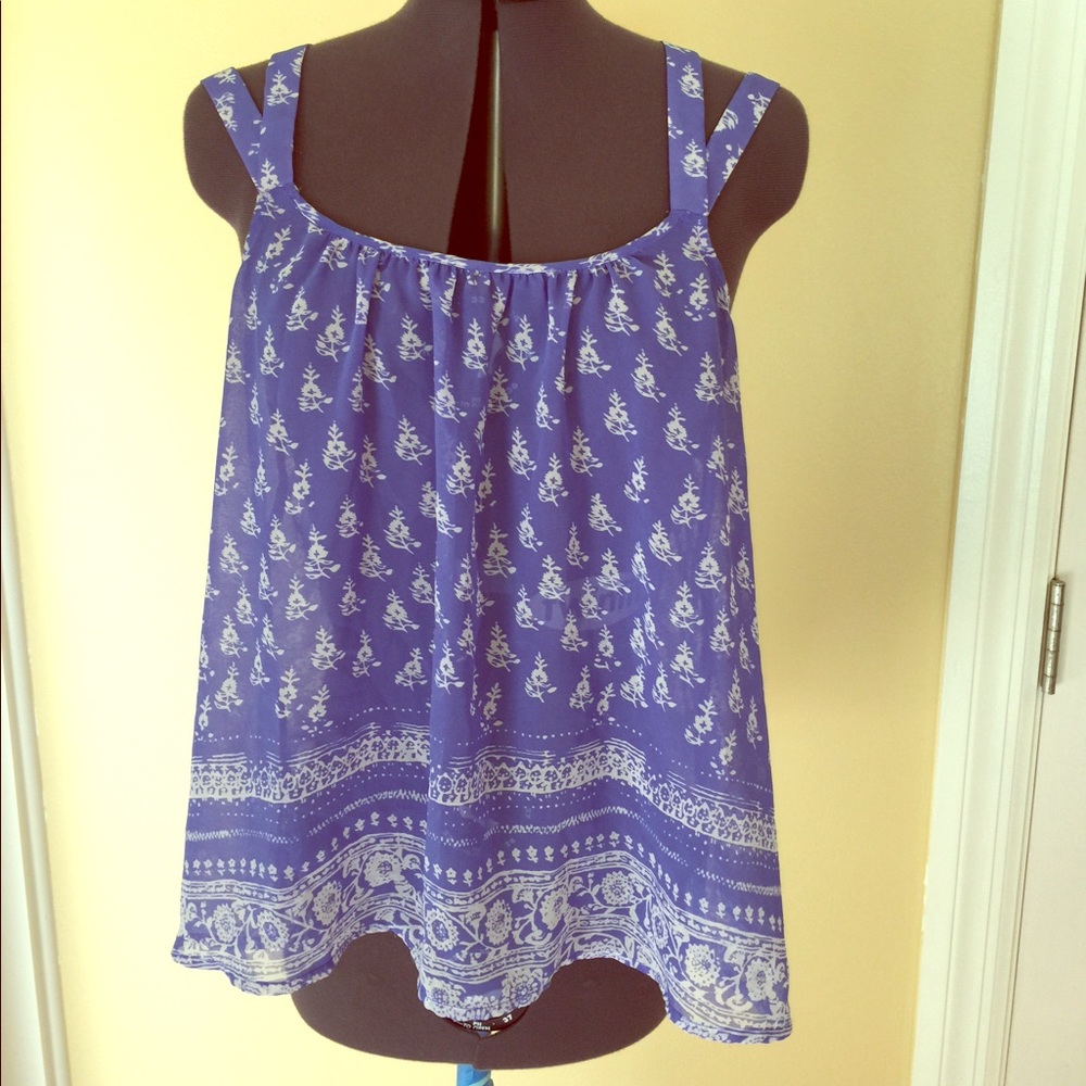 Express size small sheer tank cross back