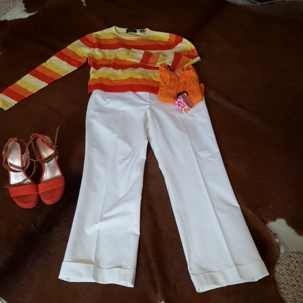 Brooks Brothers Country Club White Cuffed Pants