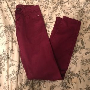 Magenta Skinny Stretch Jeans