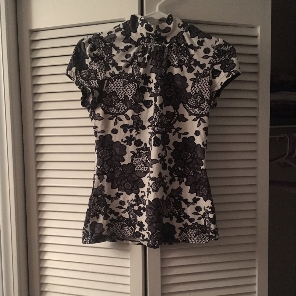Black and White Blouse