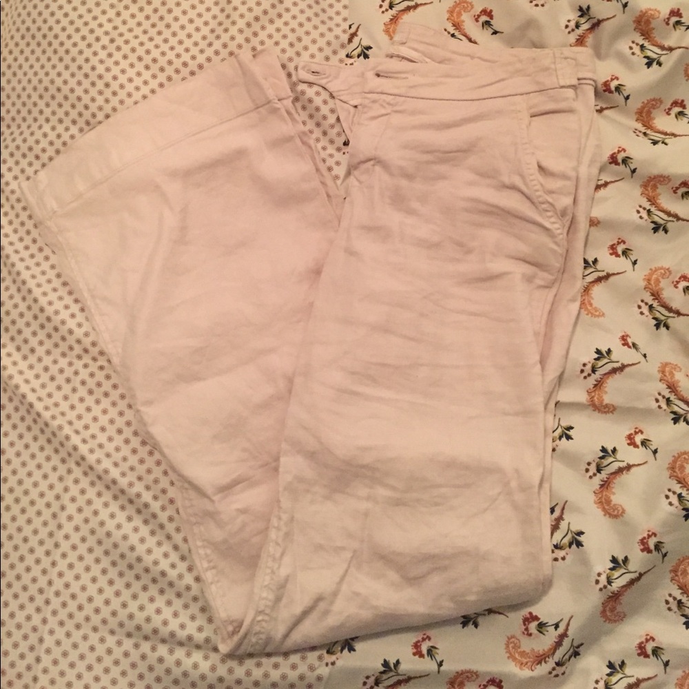 Light khaki wide leg pants