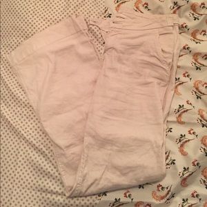 Light khaki wide leg pants