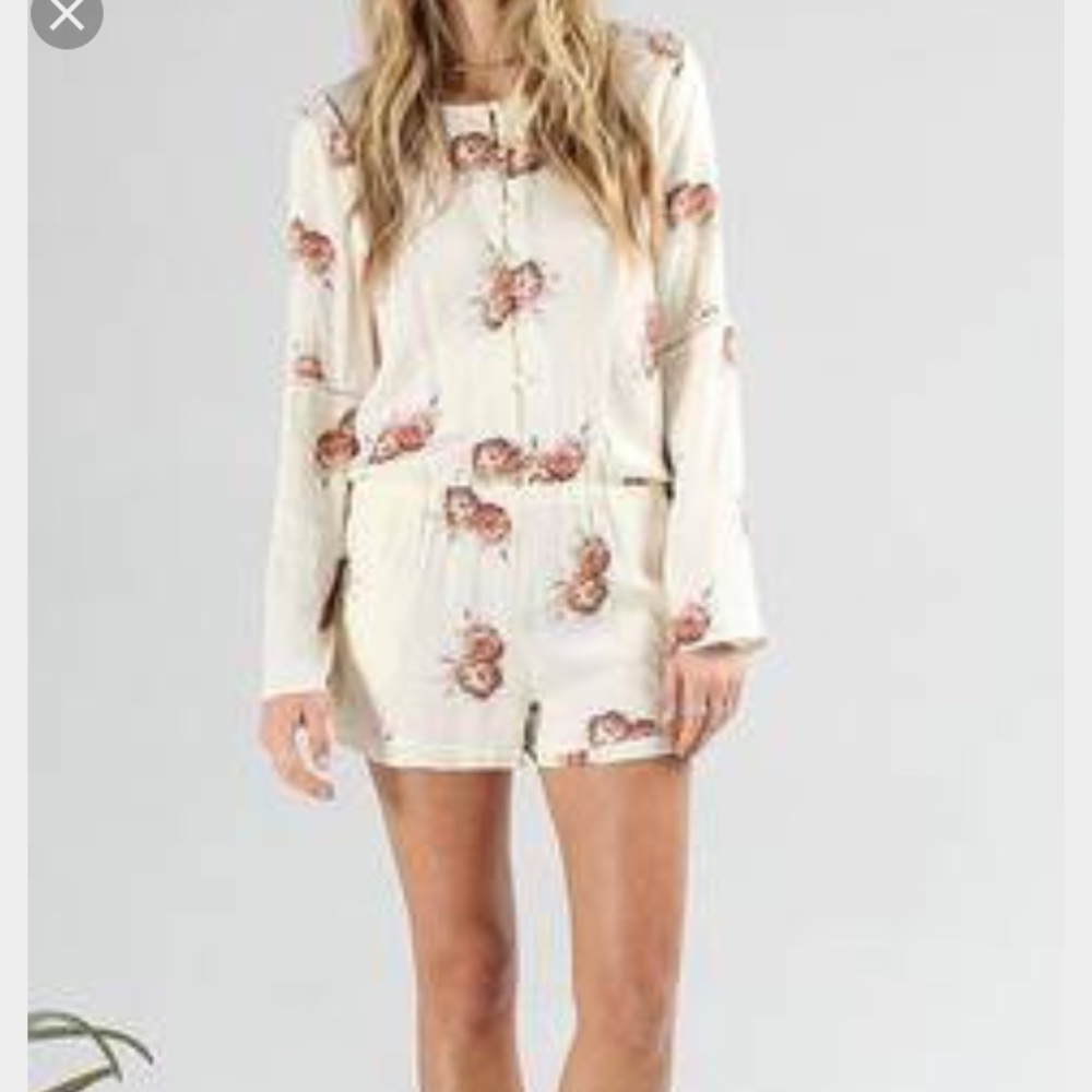 knot sisters printed floral romper