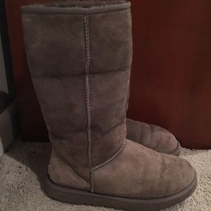 Tall gray UGG boots