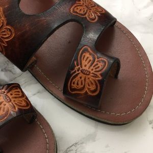 indios Shoes , Women\u0027s Brown Huaraches Sandal Butterfly Flatform