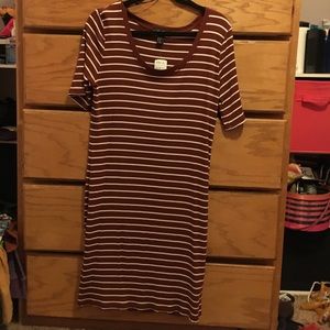 Forever 21 Brown & white striped dress size 1X