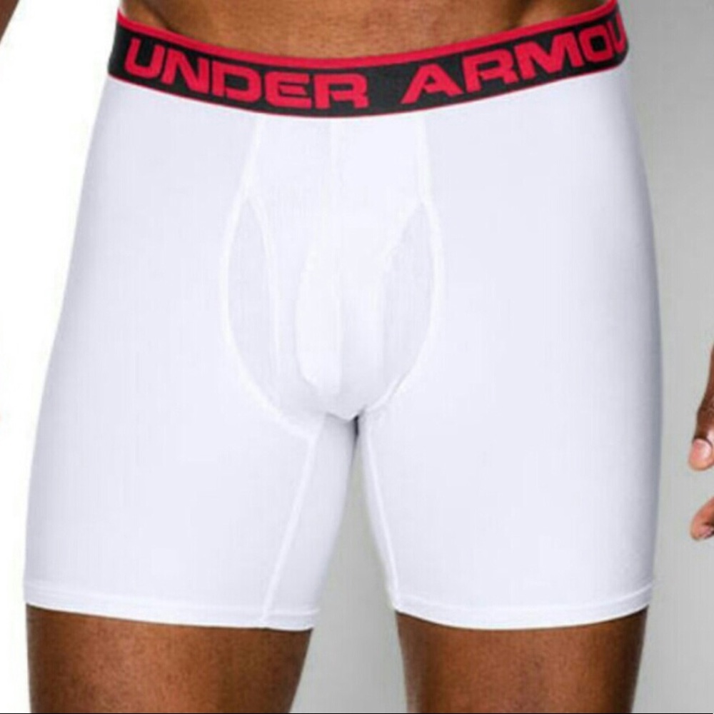 White Under Armour 9" Boxer Briefs