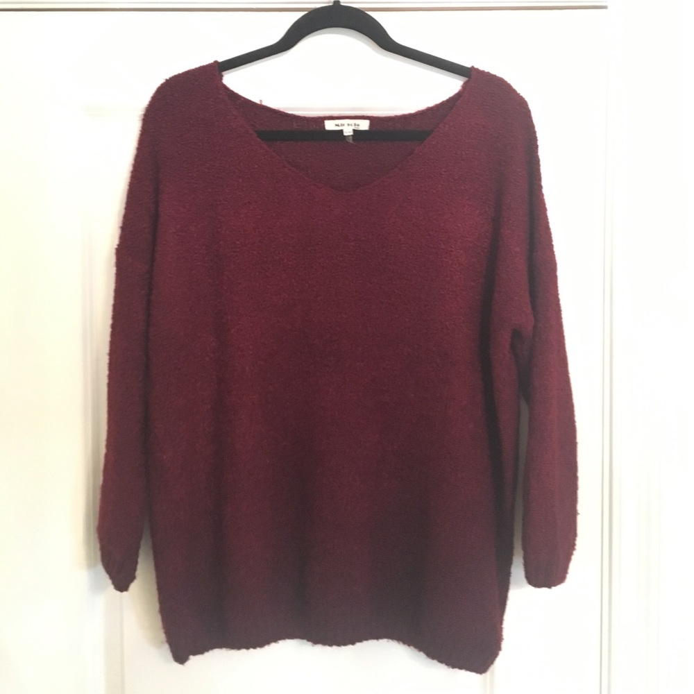 Burgundy Knit Sweater by Miracle USA