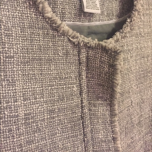 Liz Claiborne Petite Small Grey Tweed Blazer - Picture 3 of 4