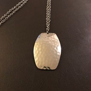 Silver Large Pennant Necklace