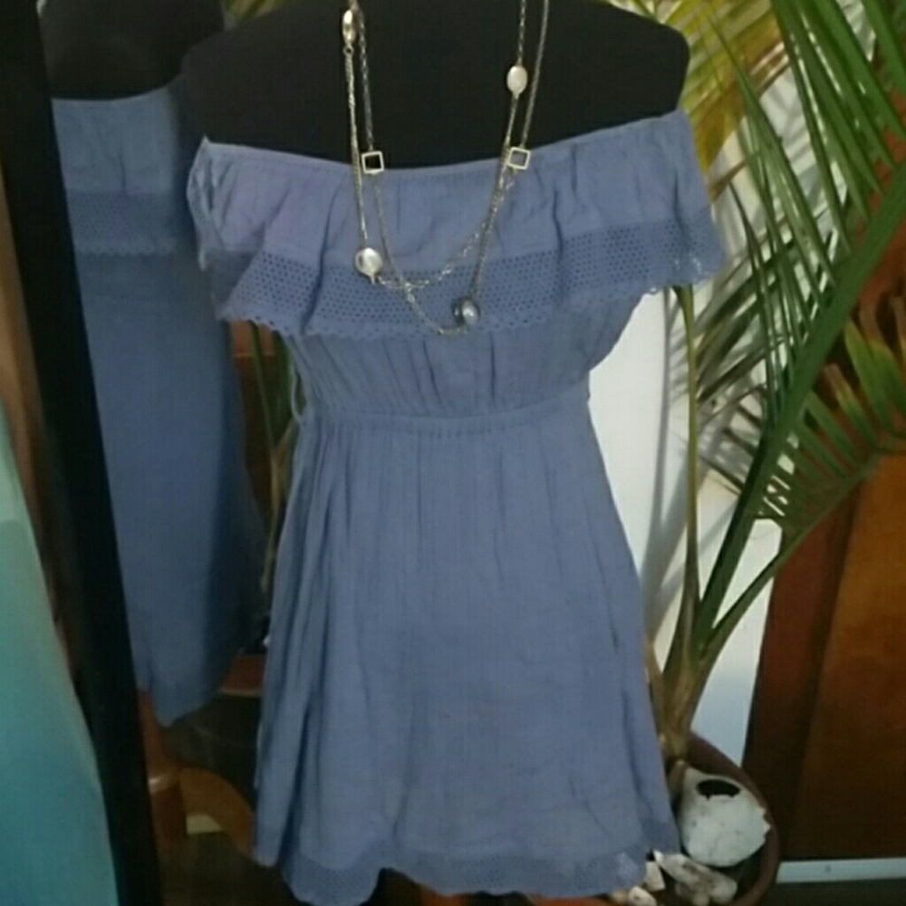 Blue Peasant Dress