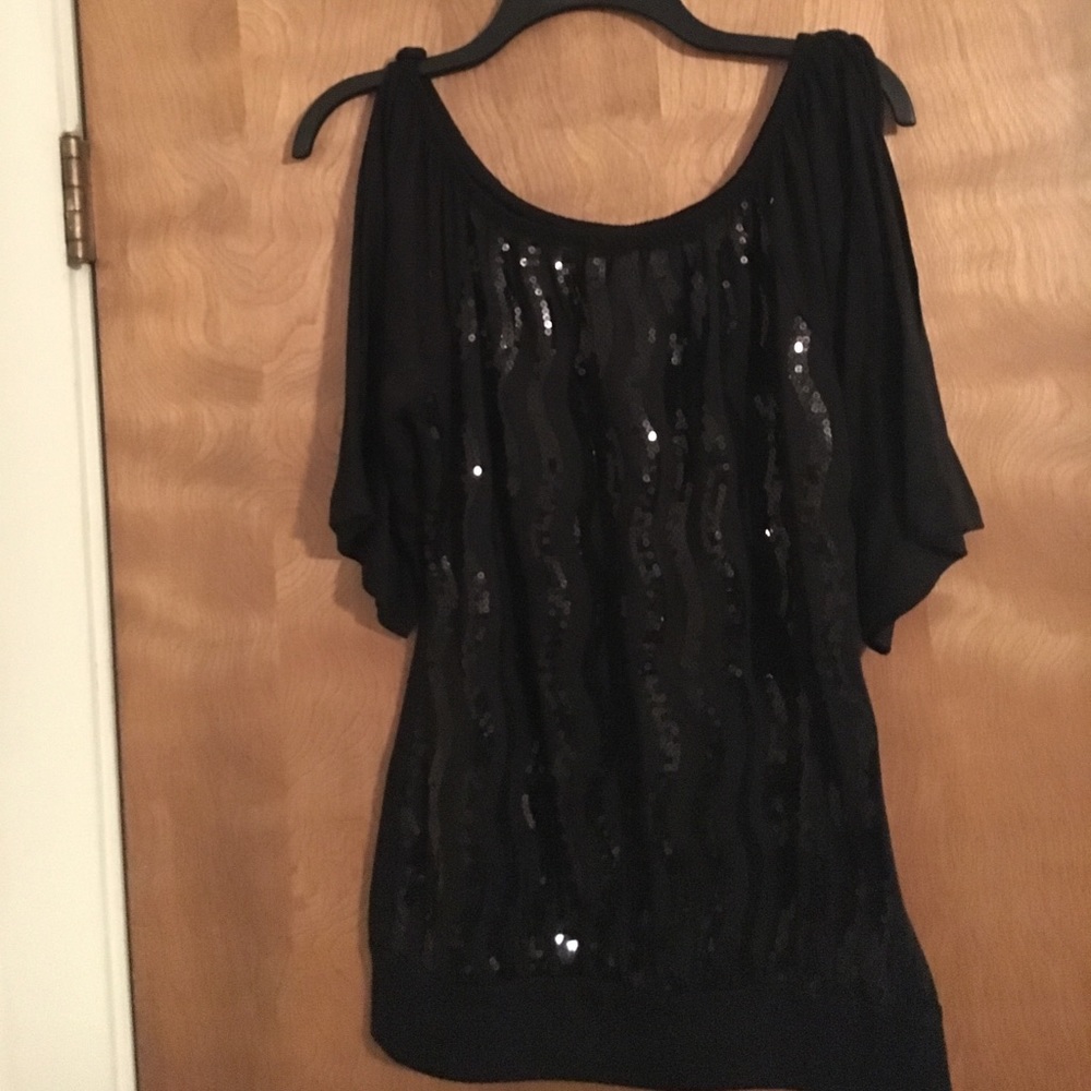 Maurices Sequined Top with Cutout sleeves