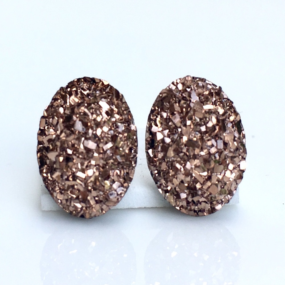 3 for 15🎀 bronze faux druzy earrings - Picture 2 of 3