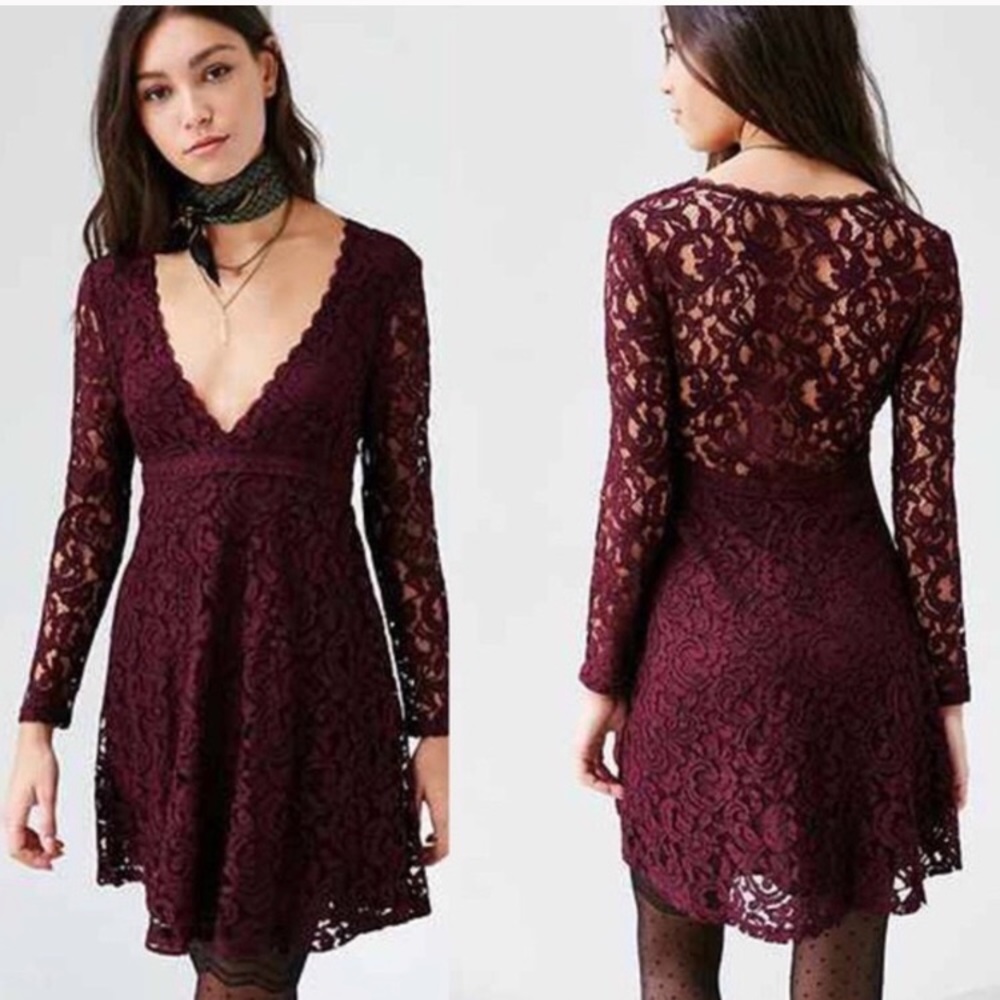 Wine Lace Kimchi Blue dress NWT