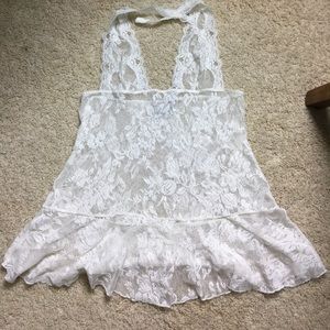 White Lace Halter Babydoll Victoria's Secret