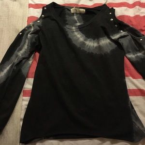 Vintage Havana Tie Dye Studded Open Shoulder Top