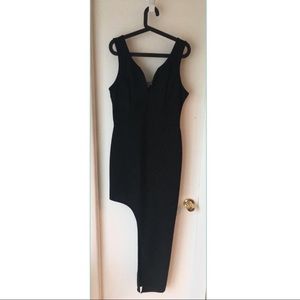 Deep V Asymmetrical Dress