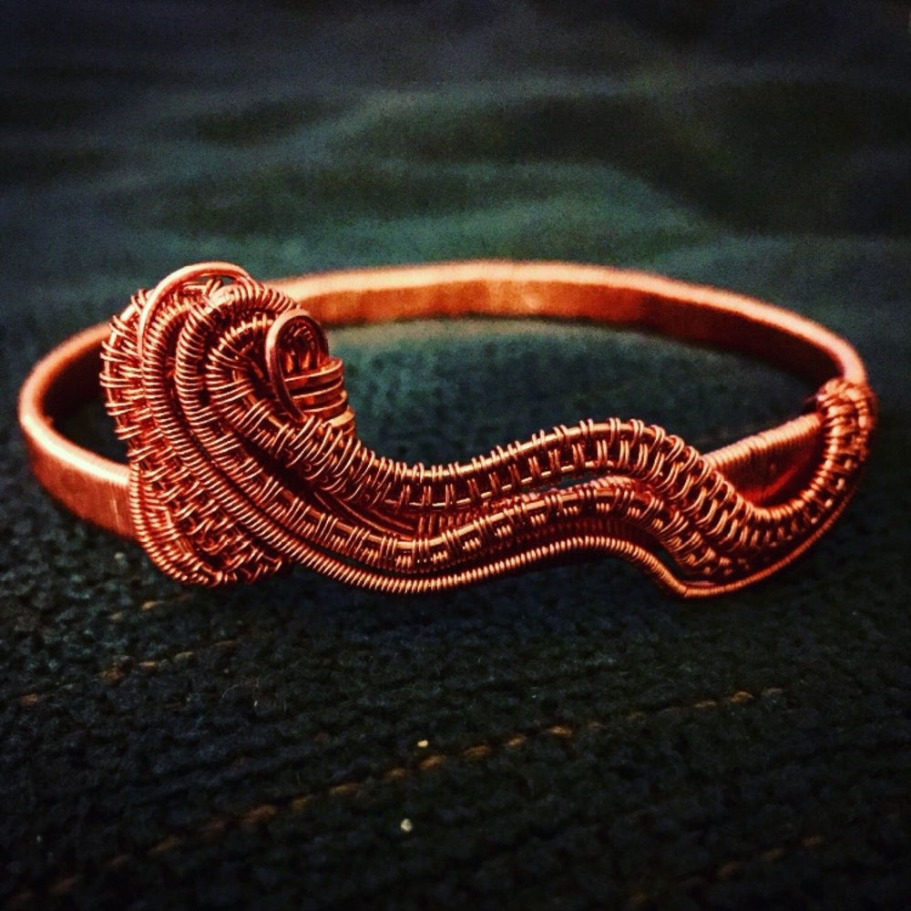 Swirling Sleigh Ride Copper Bracelet