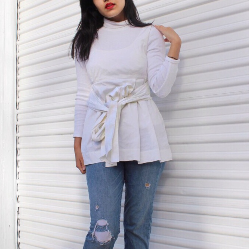 Super trendy bow tie top from Ann Taylor