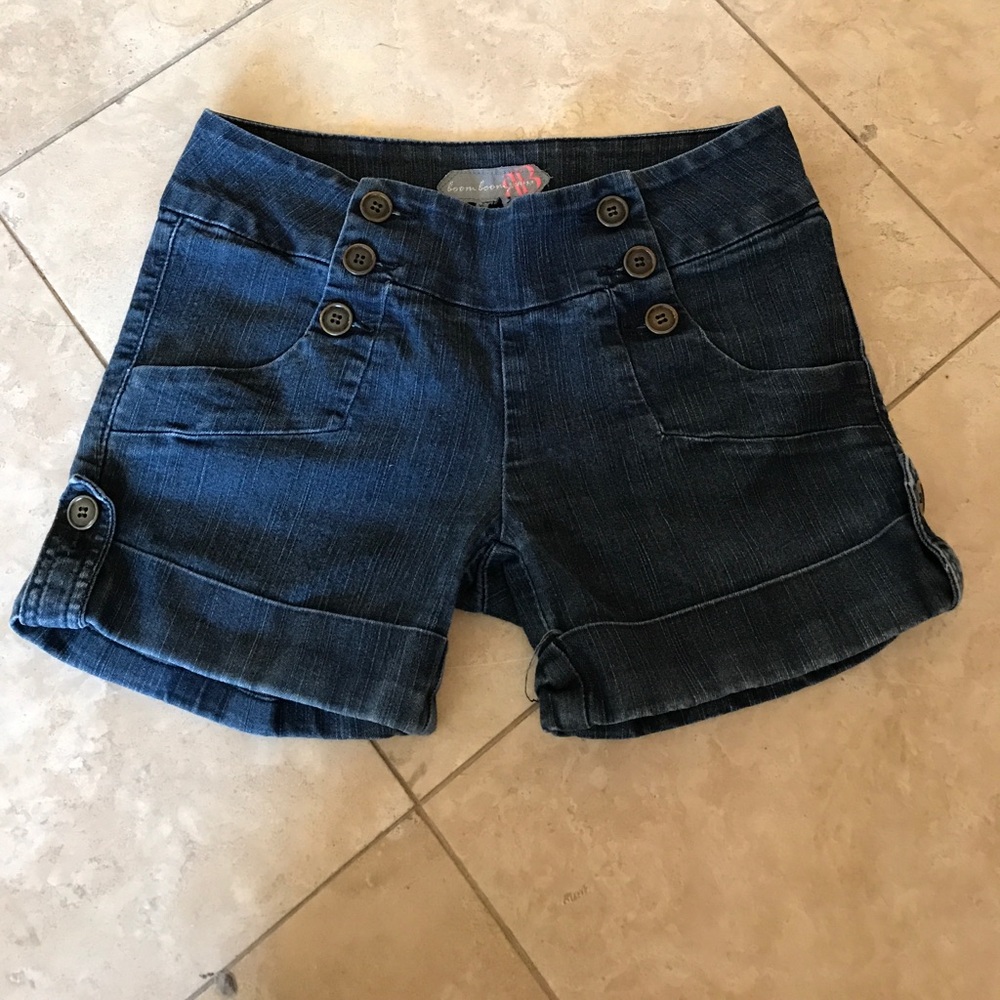 Sailor - Inspired Button Down Jean Shorts