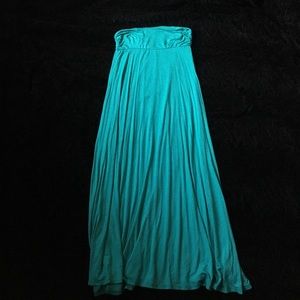 Bright teal maxi skirt