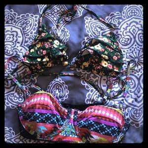 Floral and tribal print Bikini top bundle!