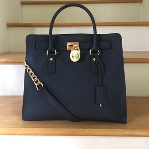 Michael Kors navy saffiano Hamilton