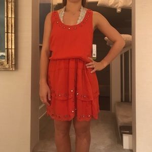 Burnt orange Nicole Miller summer dress