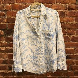 Equipment Patterned Silk Button Down