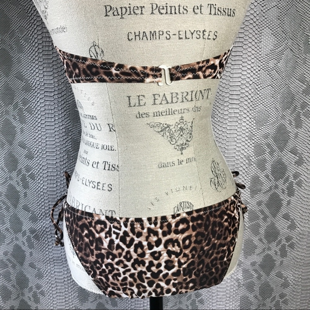 Aldo brown cheetah leopard strapless bikini set - Picture 4 of 8