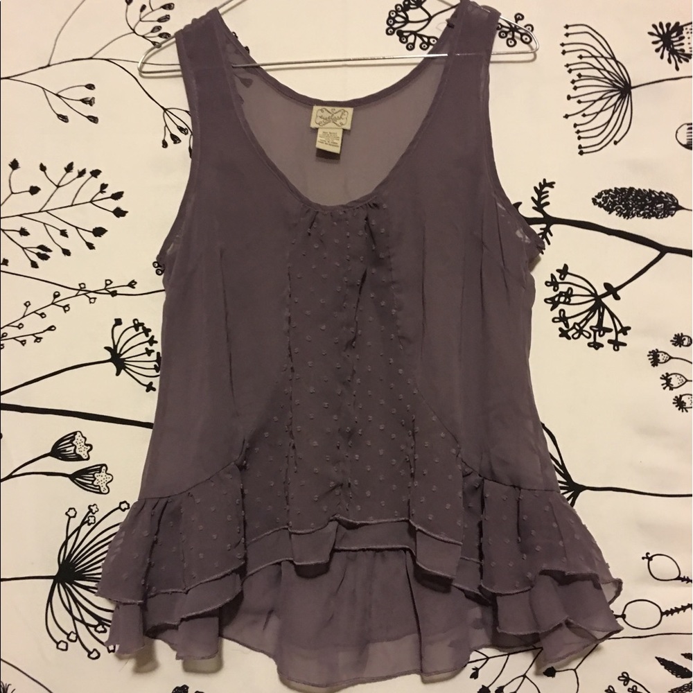 Purple flowy eyelash Blouse M - Picture 1 of 1