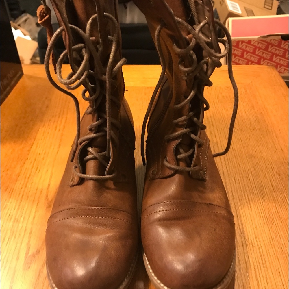 Cathy Jean Brown Lace Up Boots