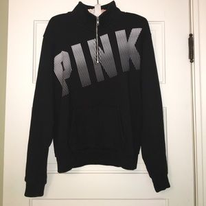 Black quarter zip hoodie from PINK
