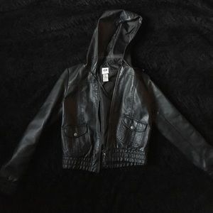 Black faux leather jacket