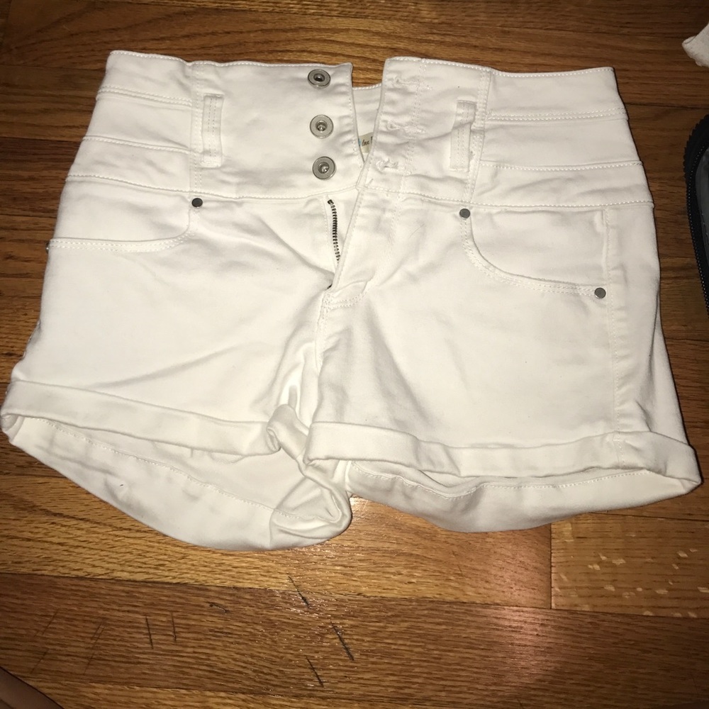 White jean shorts