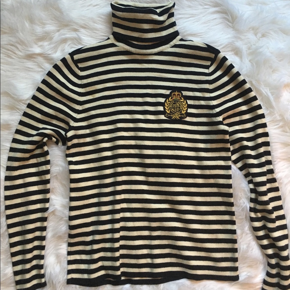 Ralph Lauren Striped Crested Turtleneck Sz. L