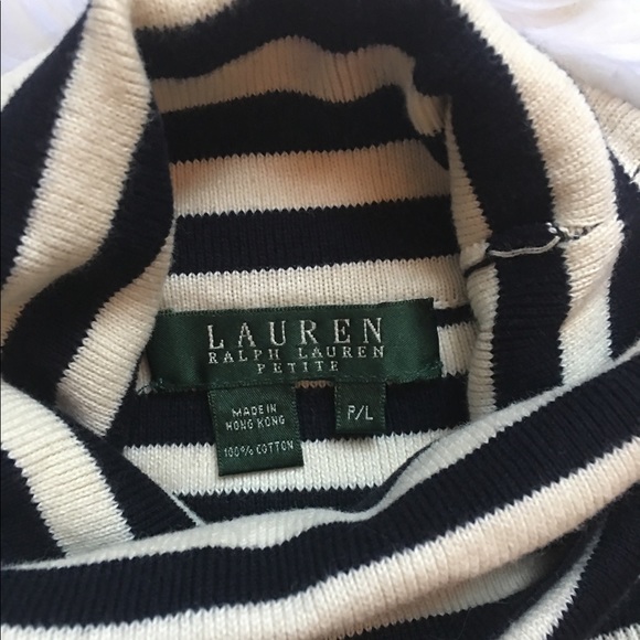 Ralph Lauren Striped Crested Turtleneck Sz. L - Picture 3 of 4