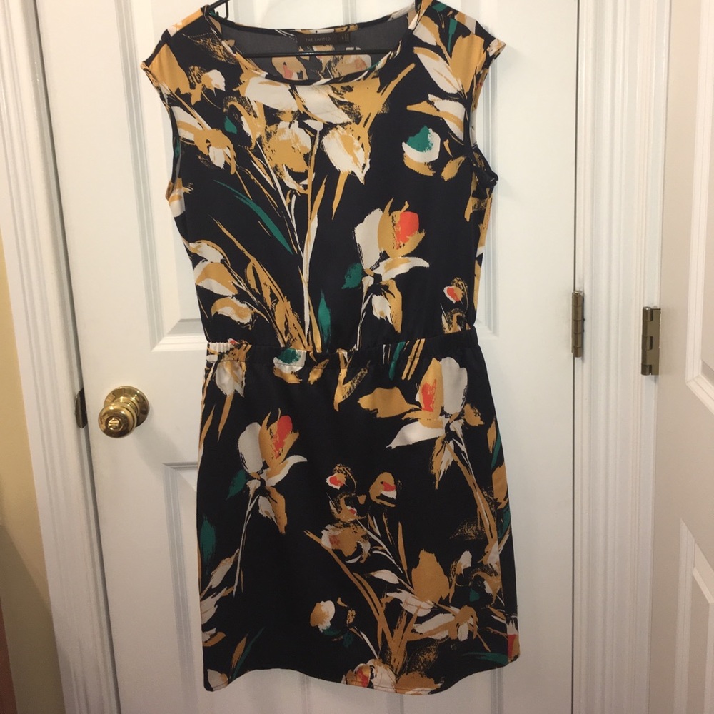 Navy blue floral dress from The Limited