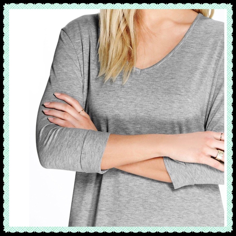 NWT🌸Super Soft Gray Viscose T-Shirt Dress🌸 - Picture 4 of 4